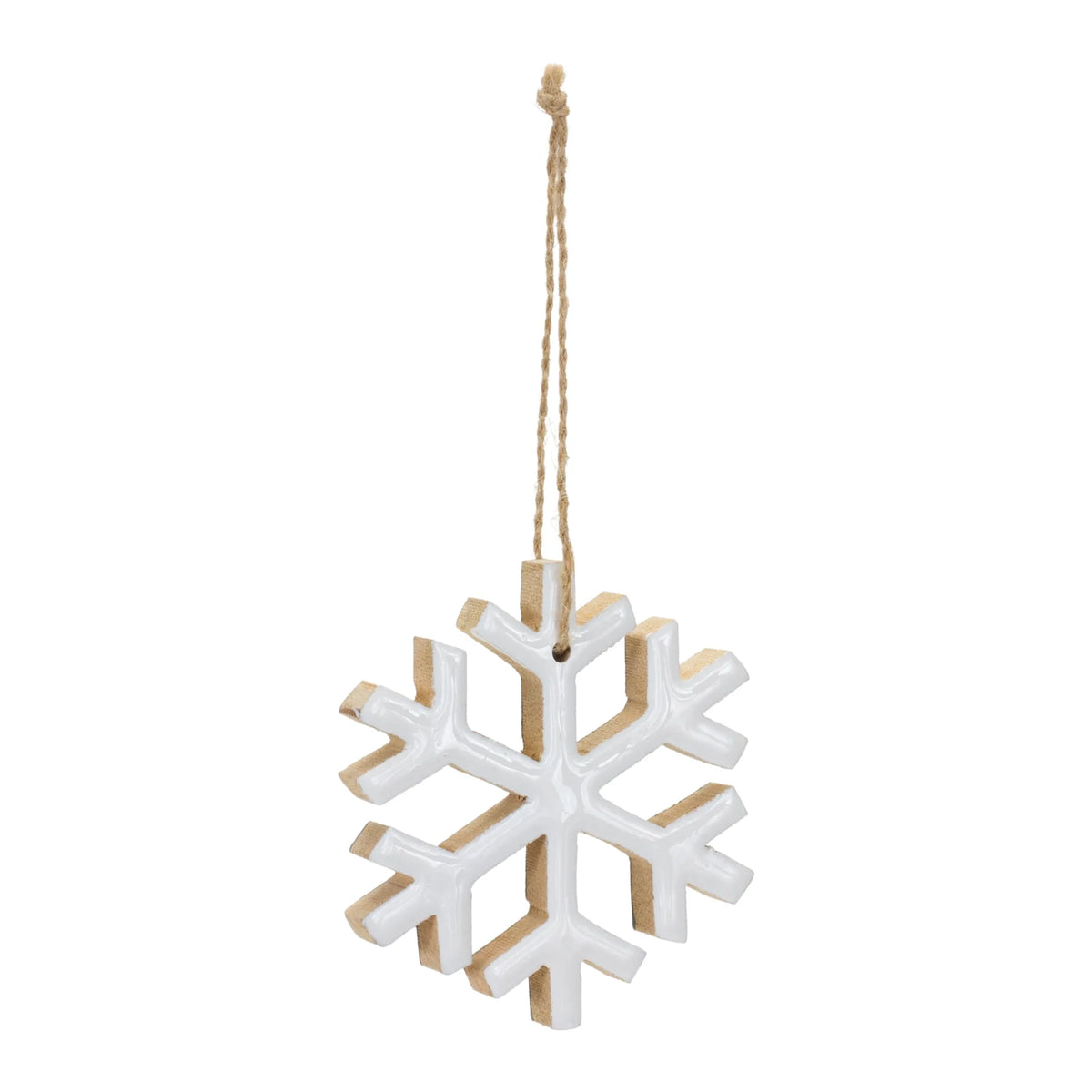 Wood Snowflake Ornament  - Pack Of: Set of 12 | Materials: Mdf | Décor style: Rustic