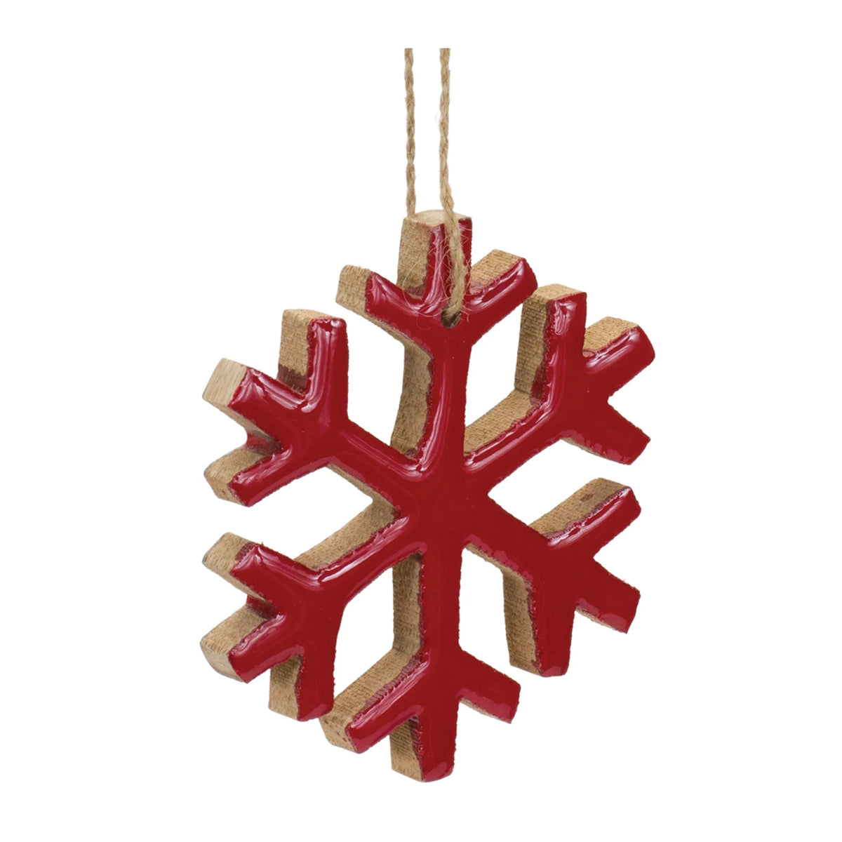 Wood Snowflake Ornament  - Pack Of: Set of 12 | Materials: Mdf | Décor style: Rustic