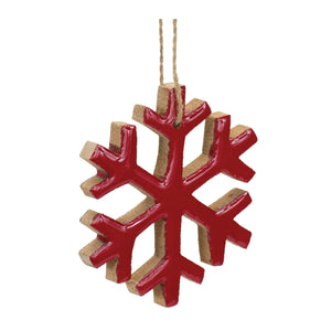 Wood Snowflake Ornament  - Pack Of: Set of 12 | Materials: Mdf | Décor style: Rustic