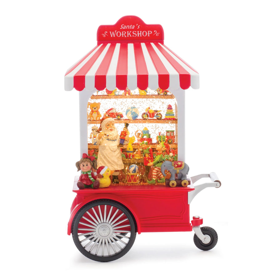 LED Snow Globe Santa's Workshop Stand