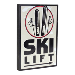 Ski Lift Lodge Sign  - Colors: Cream; black