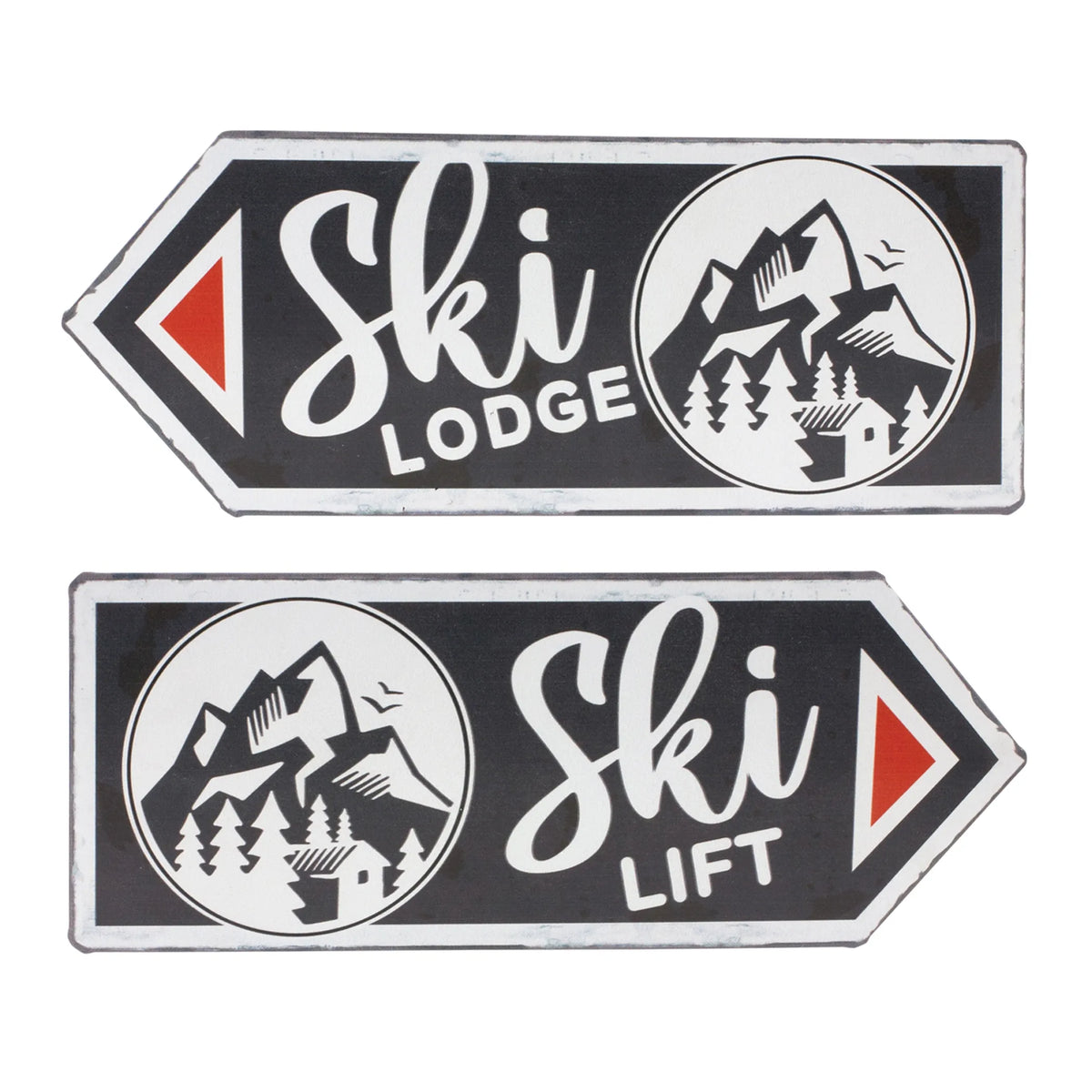 Ski Lift Lodge Sign  - Colors: Cream; black