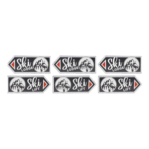 Ski Lift Lodge Sign  - Colors: Cream; black