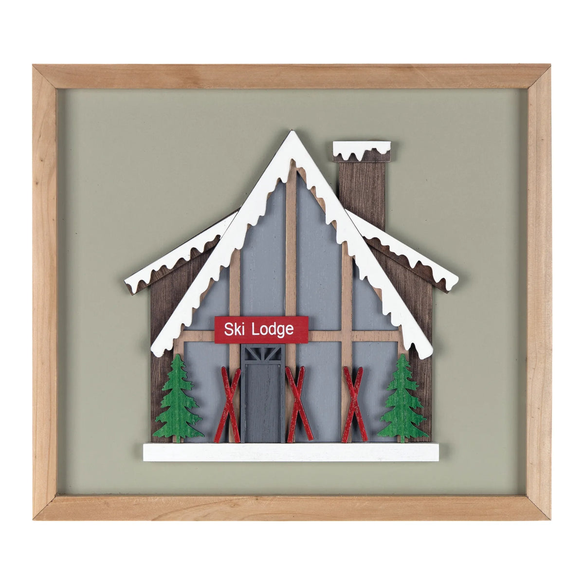 Framed Ski Lodge Wall Art