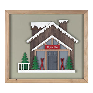 Framed Ski Lodge Wall Art