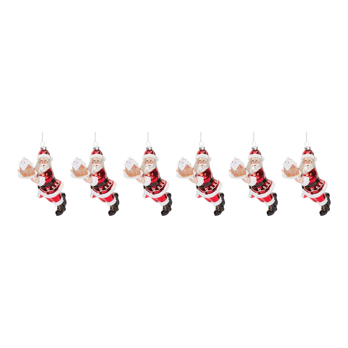 Glass Santa with Gingerbread Ornament