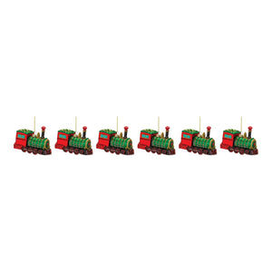 Glittered Glass Train Ornament