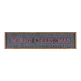 Ornate Metal Merry Christmas Sign  - Materials: Metal; wood