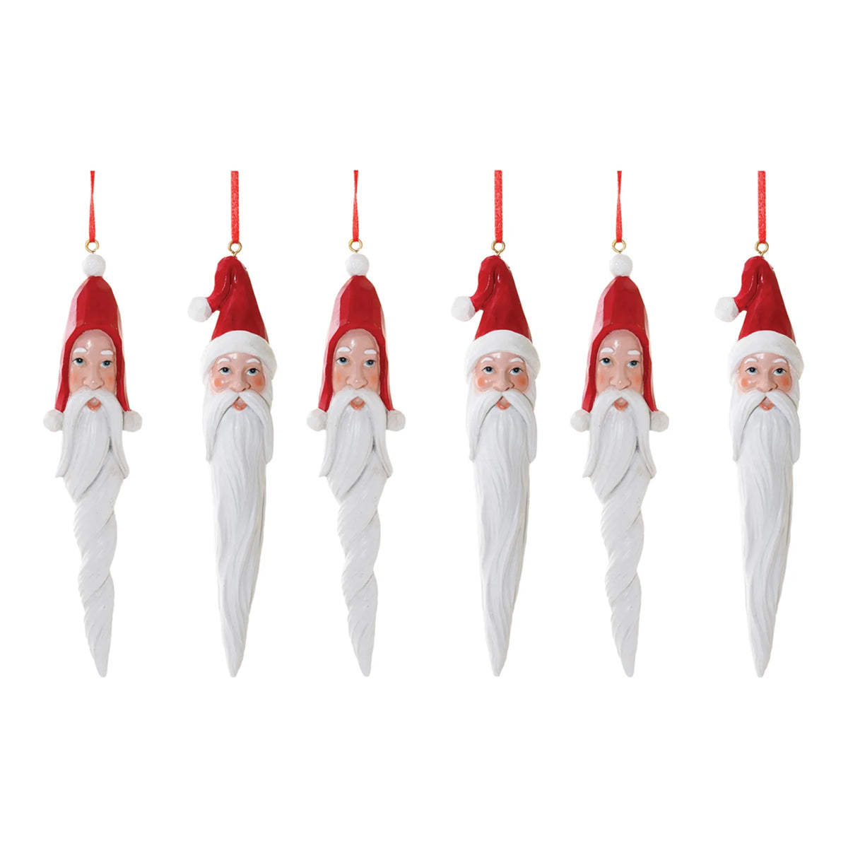 Carved Santa Drop Ornament