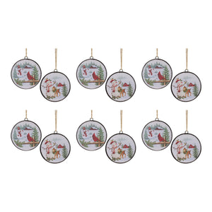 Woodland Snowman Disc Ornament
