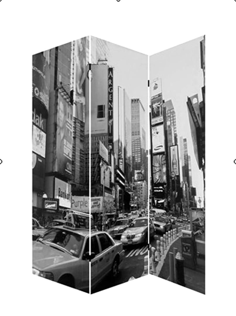 48 X 72 Multi Color Wood Canvas New York City Screen - 1