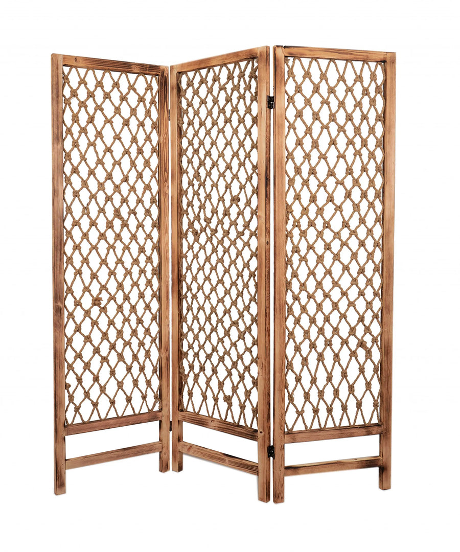 60 X 69 Natural Rope Wooden Screen - 1