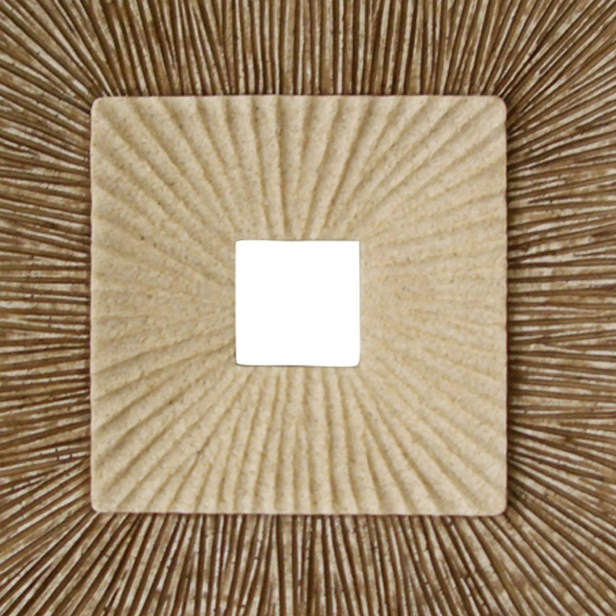 26" X 26" X 2" Brown Concave Square Double Layer Ribbed Wall Plaque