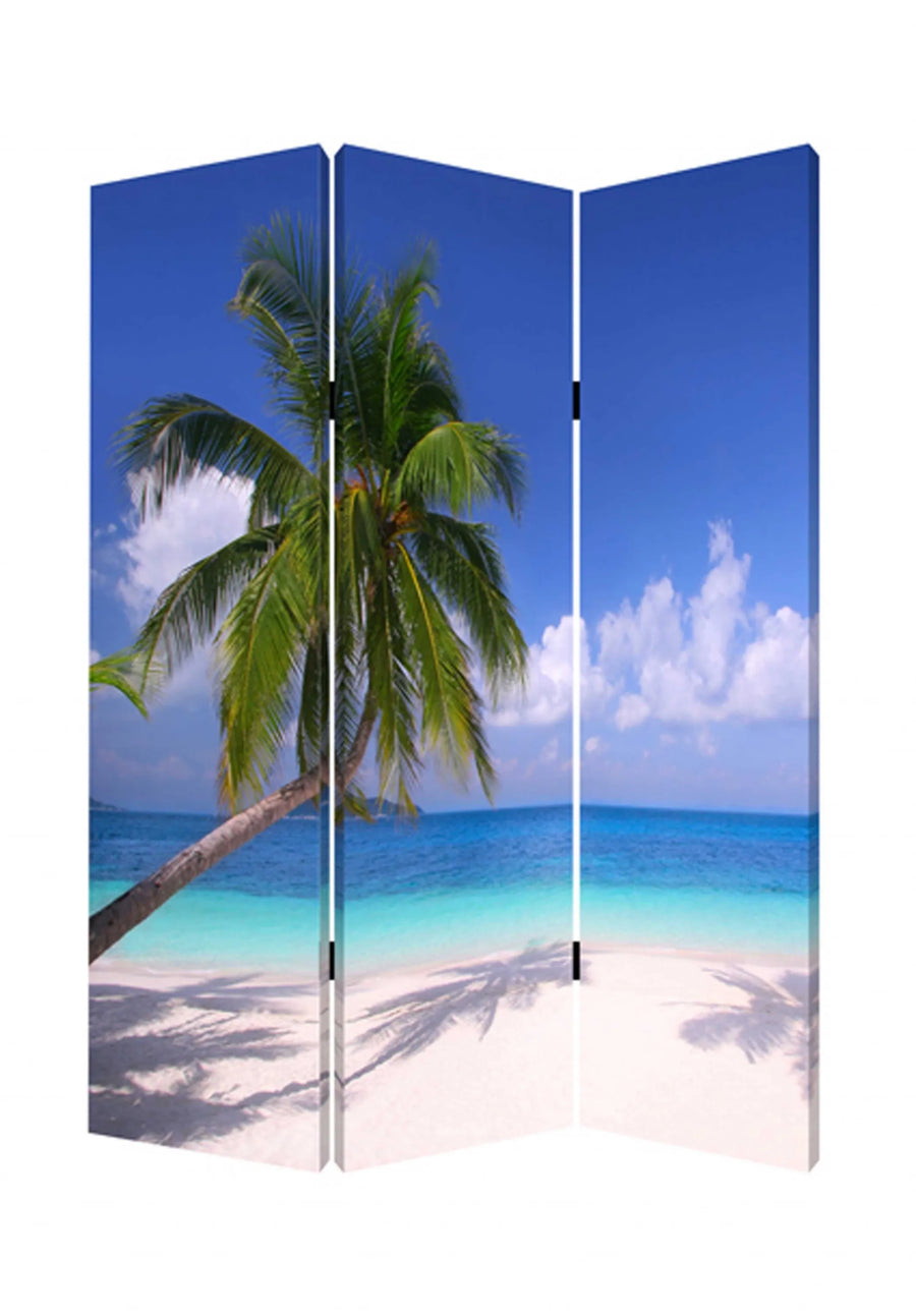 48 X 72 Multi Color Wood Canvas Paradise Screen - 1