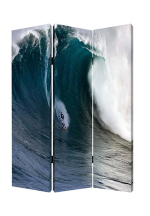48 X 72 Multi Color Wood Canvas Wave Screen - 1