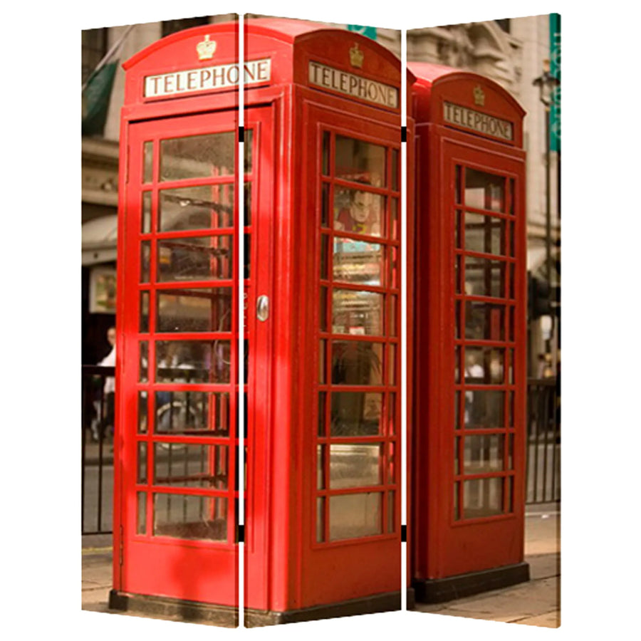 48" X 72" Multi Color Wood Canvas London Screen - 1