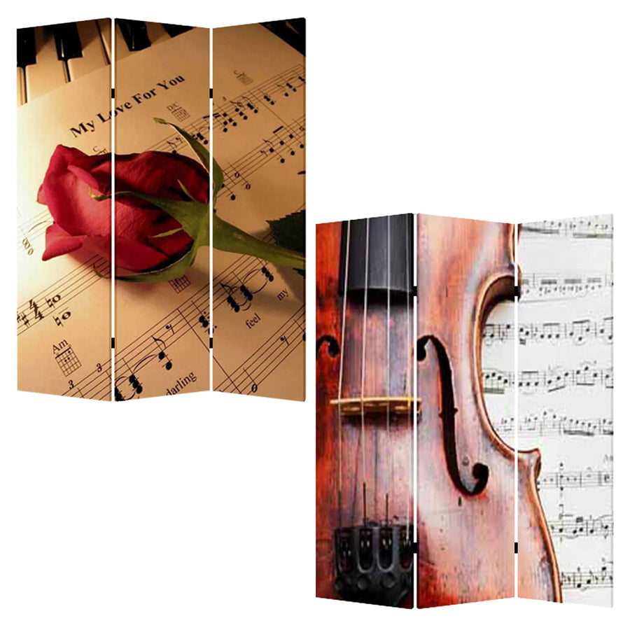 48 X 72 Multi Color Wood Canvas Music Screen - 1