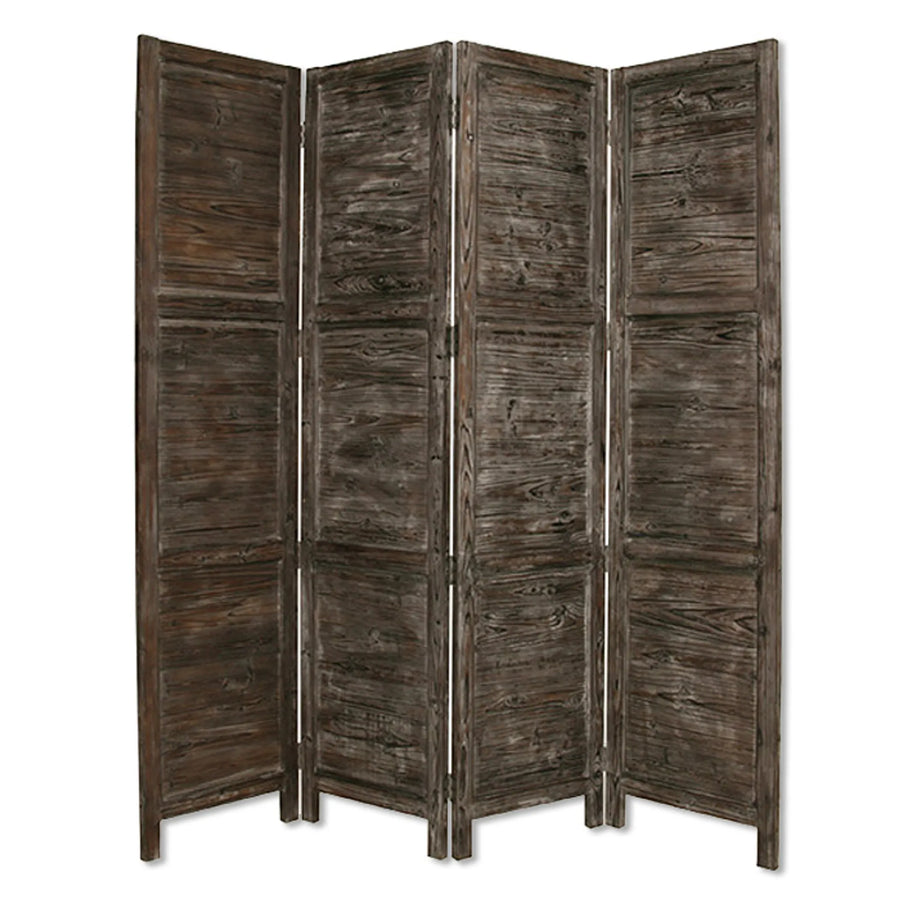 76" X 84" Black Wood Screen - 1