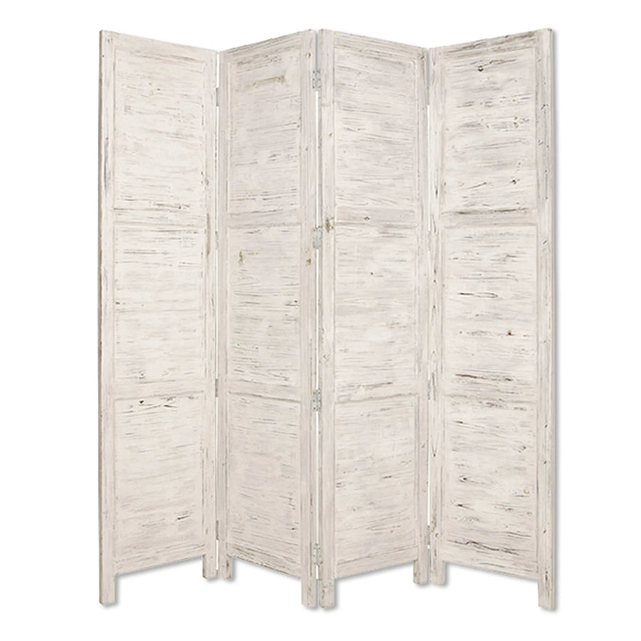 76" X 84" White Wood Screen - 1