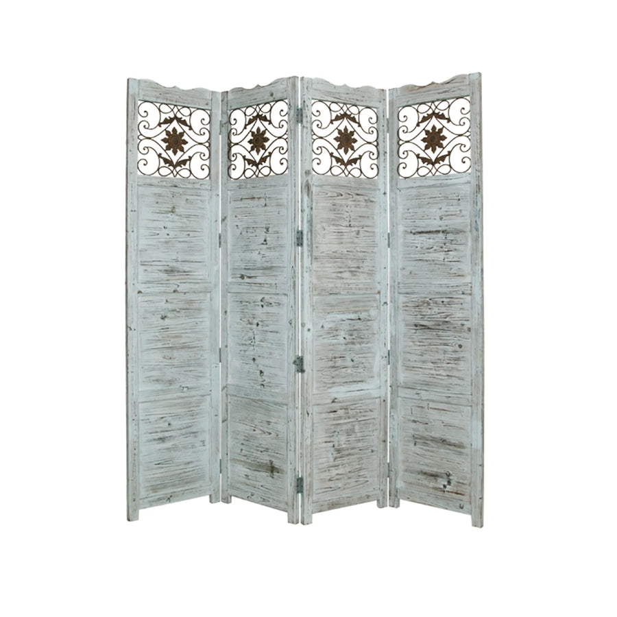 76" X 84" Blue Wood Screen - 1