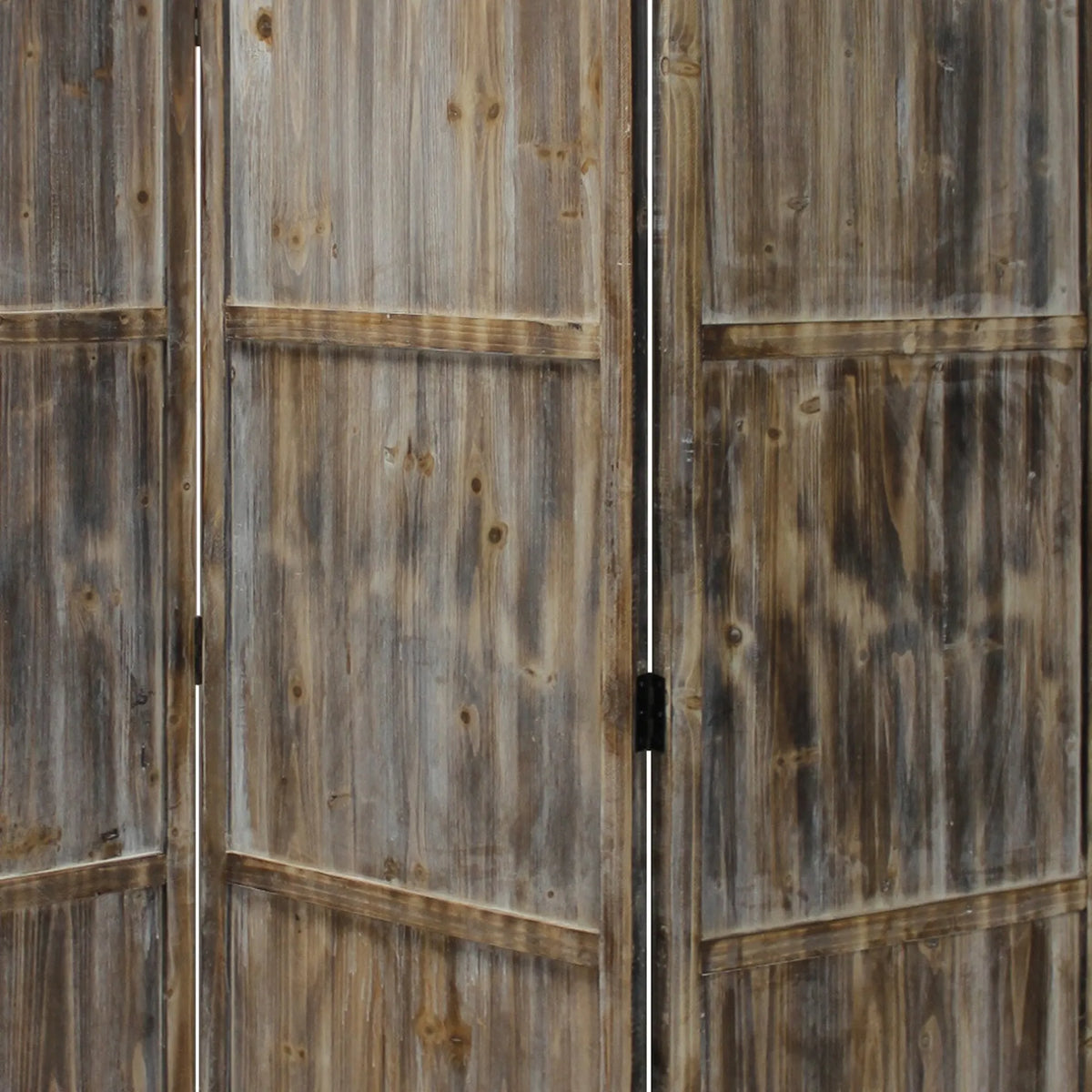 1" x 63" x 72" Brown 3 Panel Solid Wood Fortress Screen
