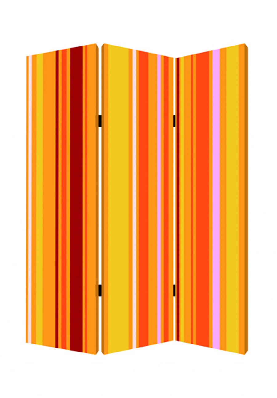 48 X 72 Multi Color Wood Canvas Deep Saffron Screen - 1