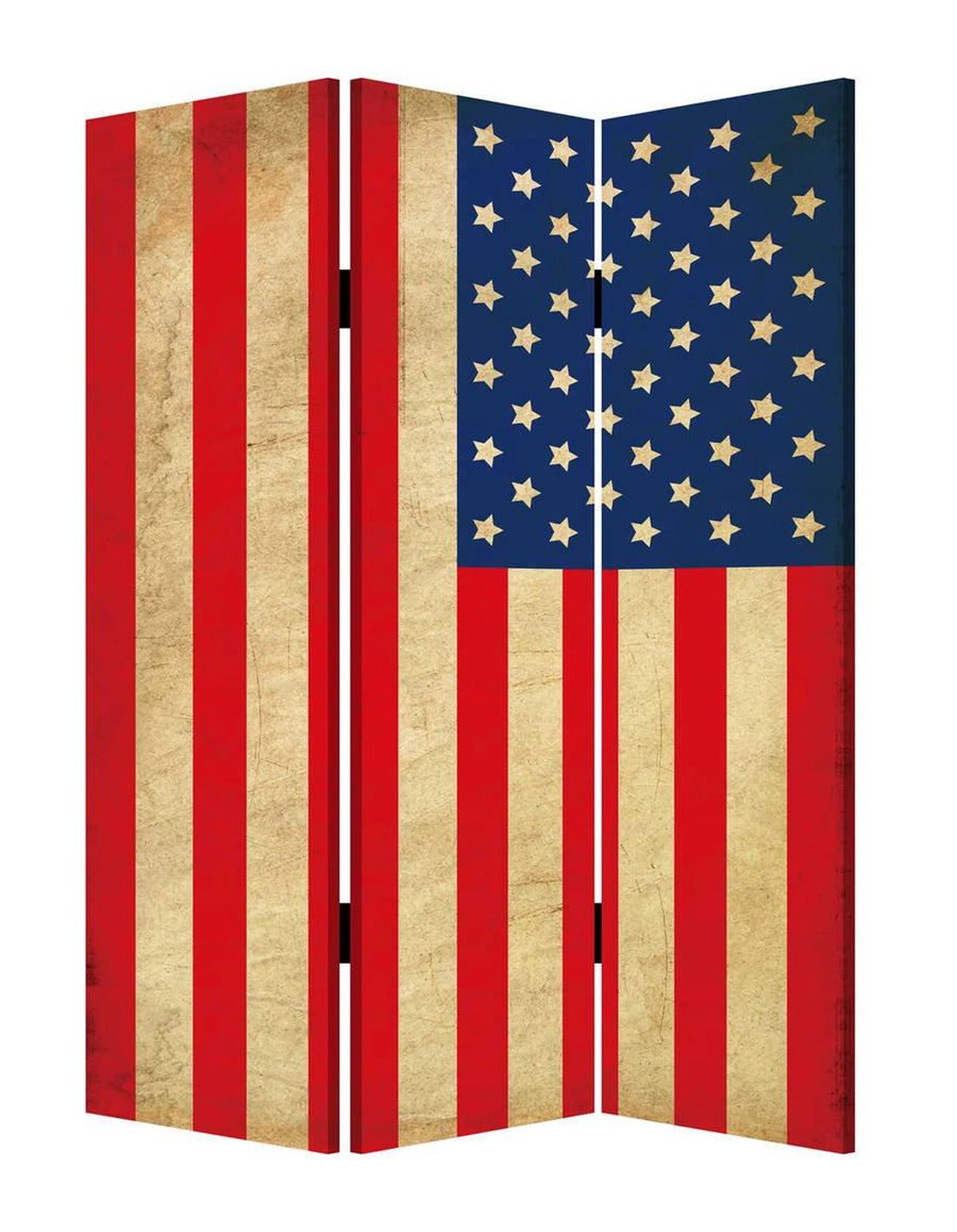 48 X 72 Multi Color Wood Canvas American Flag Screen - 1
