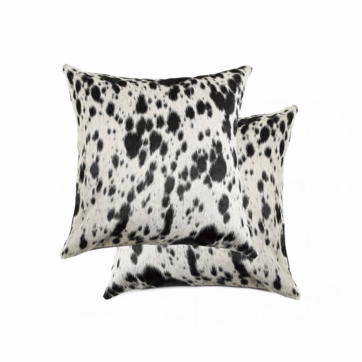 16"X16" Salt And Pepper Black And White Cowhide Pillow 2 Pack