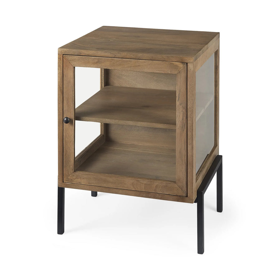 26" Brown Solid Wood Square End Table - 1