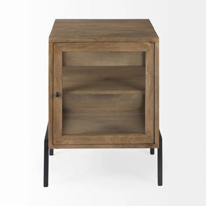26" Brown Solid Wood Square End Table