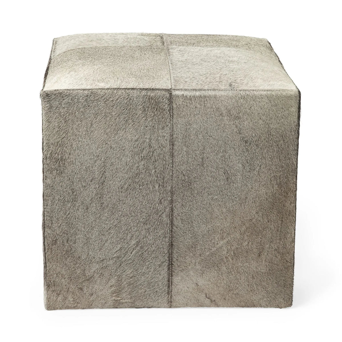 20" Gray Wool Cube Ottoman
