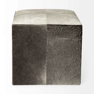 20" Gray Wool Cube Ottoman