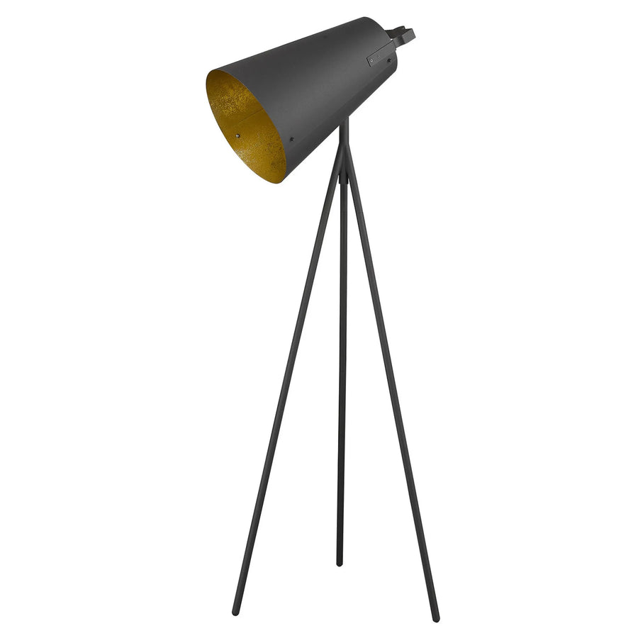 61" Matte Tripod Floor Lamp With Gray Cone Shade - 1