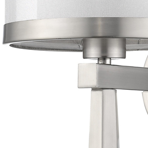 White and Silver Wall Light with Fabric Shade