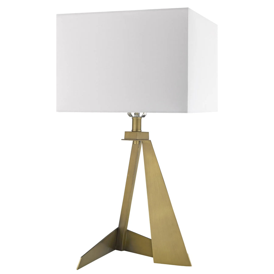 25" Brass Metal Novelty Table Lamp With White Shade - 1