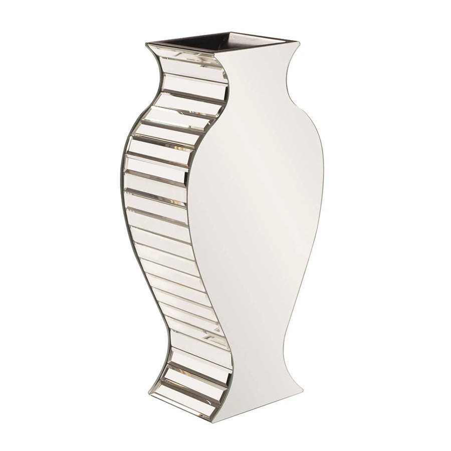 Beveled Mirrored Panel Curvy Tall Vase - 1
