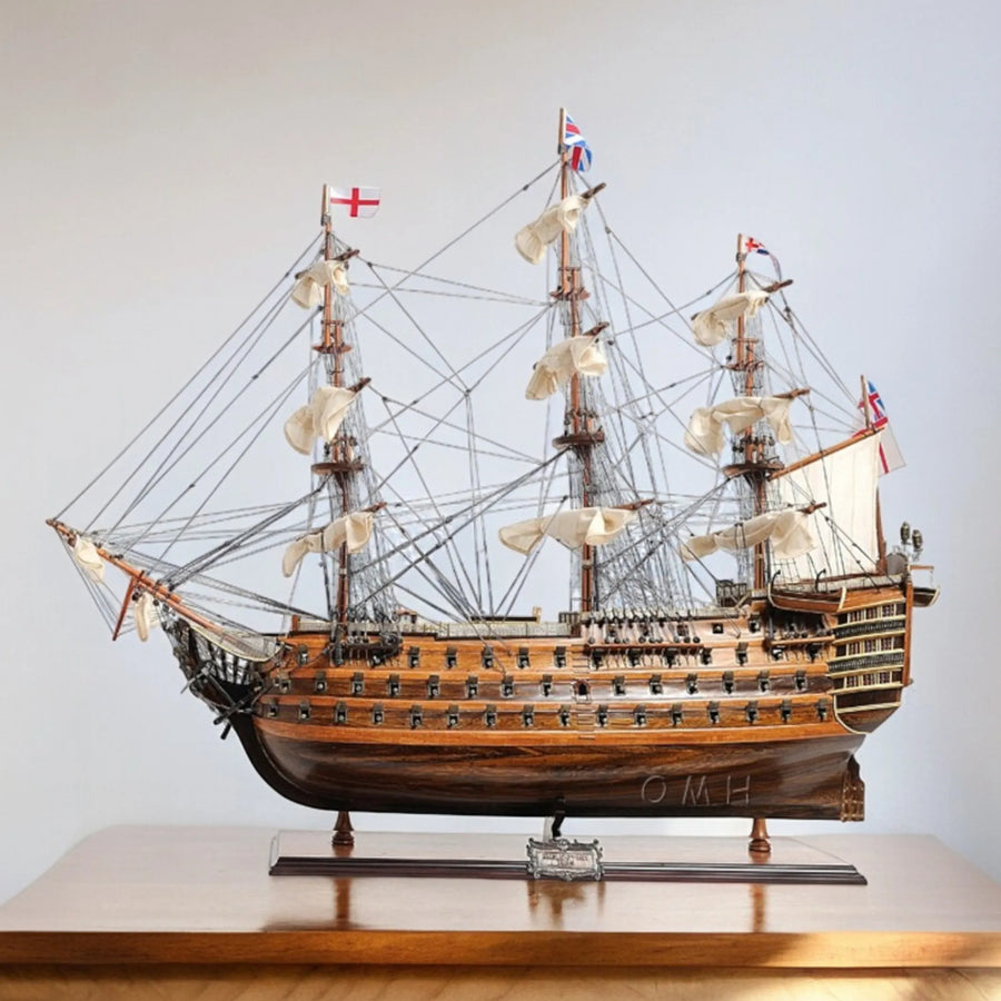 27" HMS Victory Hand Painted Ship Sculpture - 1