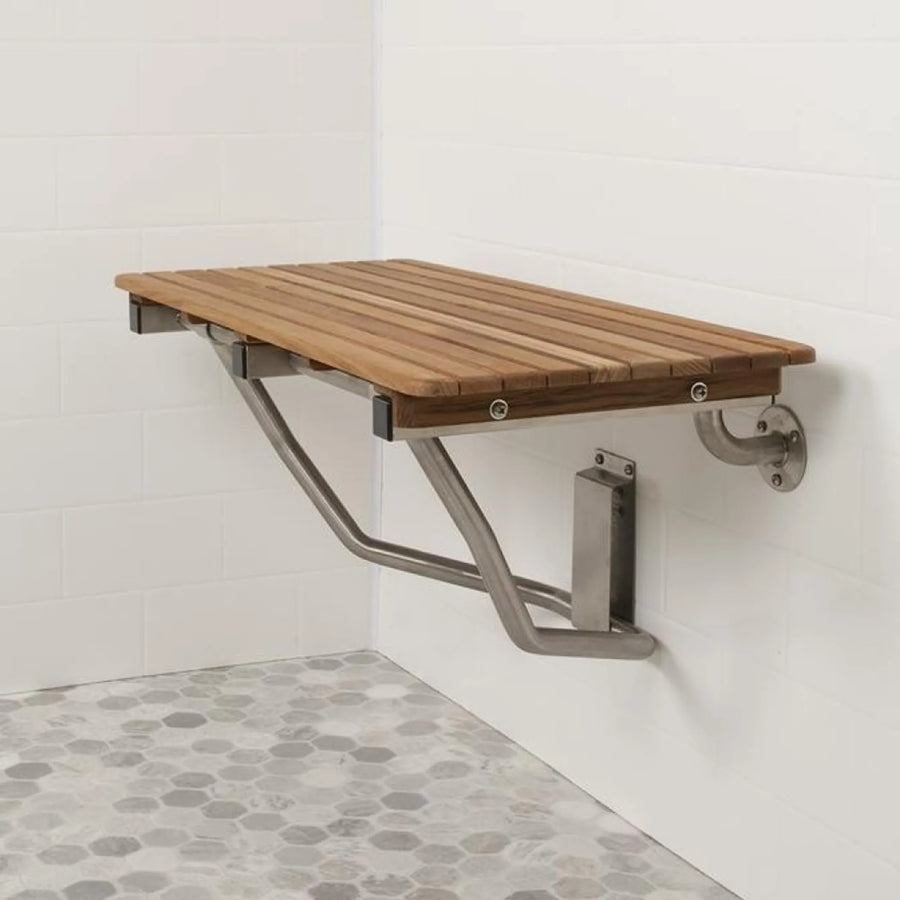 32" Premium Wall Mount Teak Shower Bench - 1
