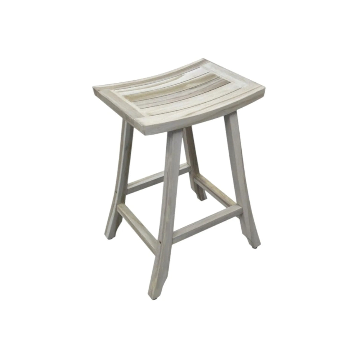 30" X 15" Light Gray Teak Square Shower Bench