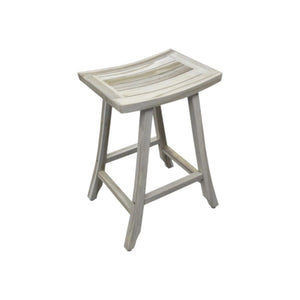30" X 15" Light Gray Teak Square Shower Bench