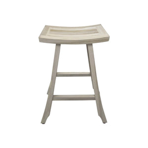 30" X 15" Light Gray Teak Square Shower Bench