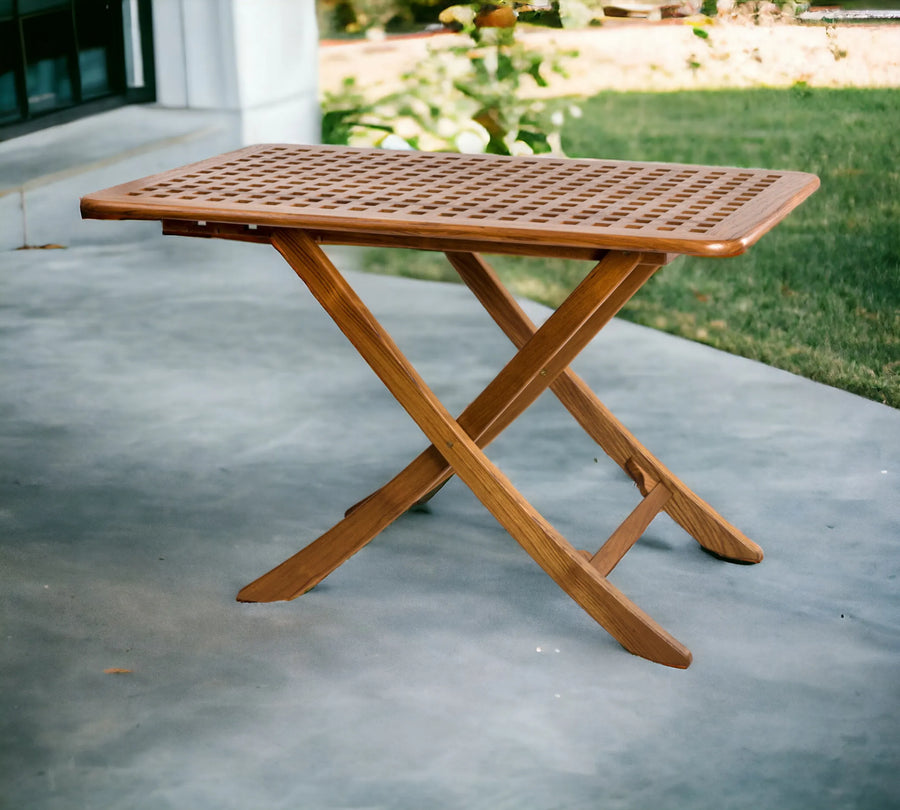 43" Brown Solid Wood Folding Outdoor Side Table - 1