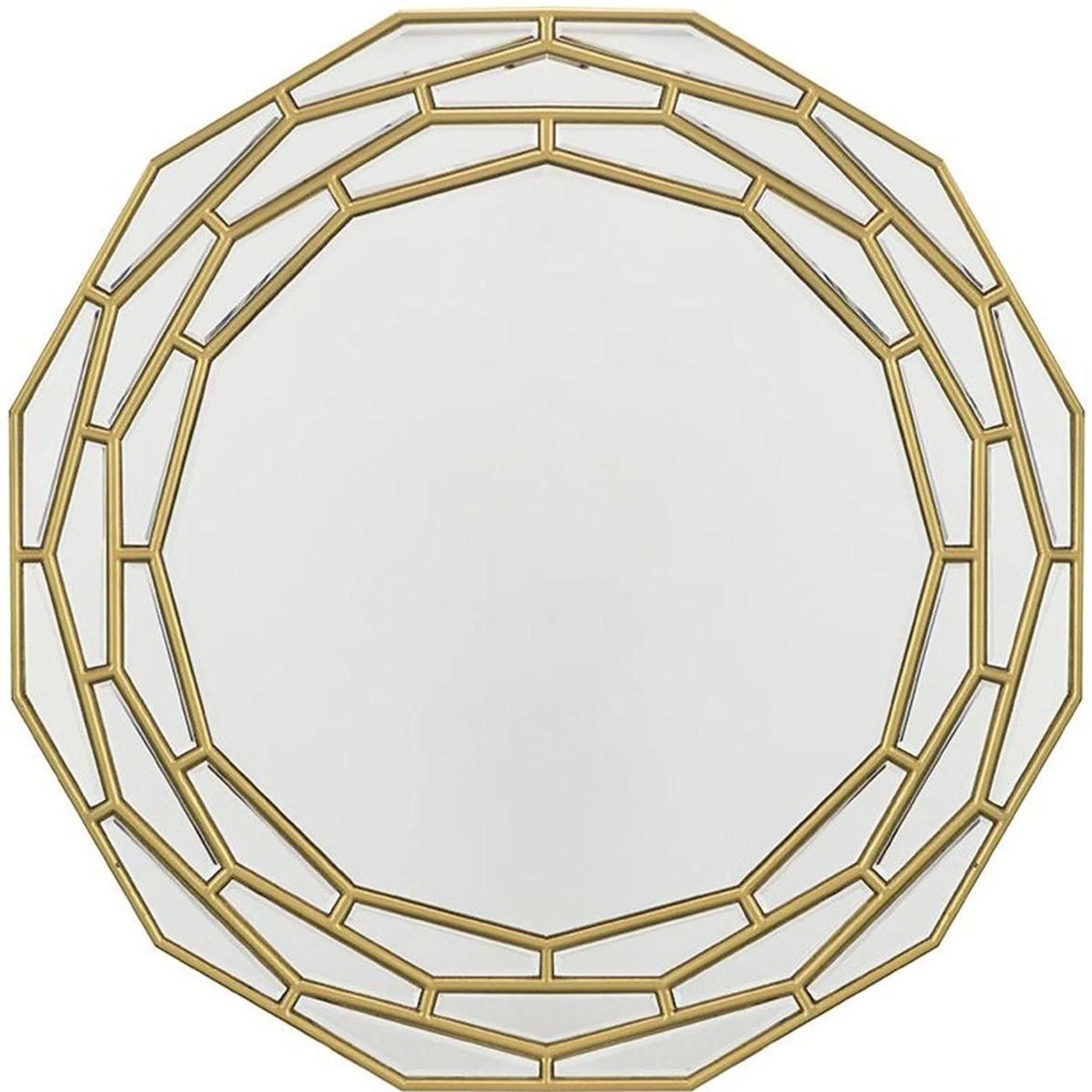 35" Gold Round Framed Accent Mirror