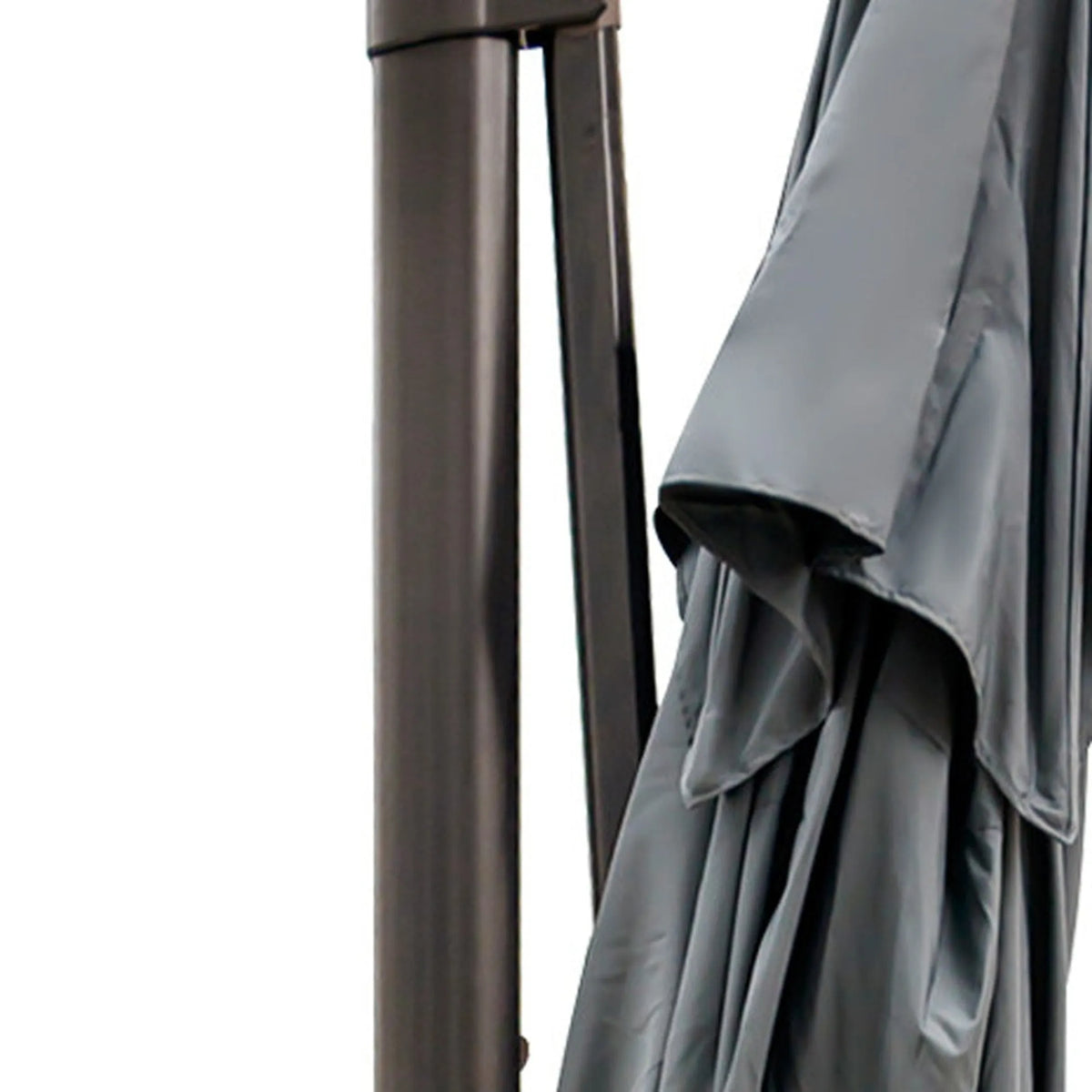 113" Dark Gray Polyester Rectangular Tilt Cantilever Patio Umbrella With Stand