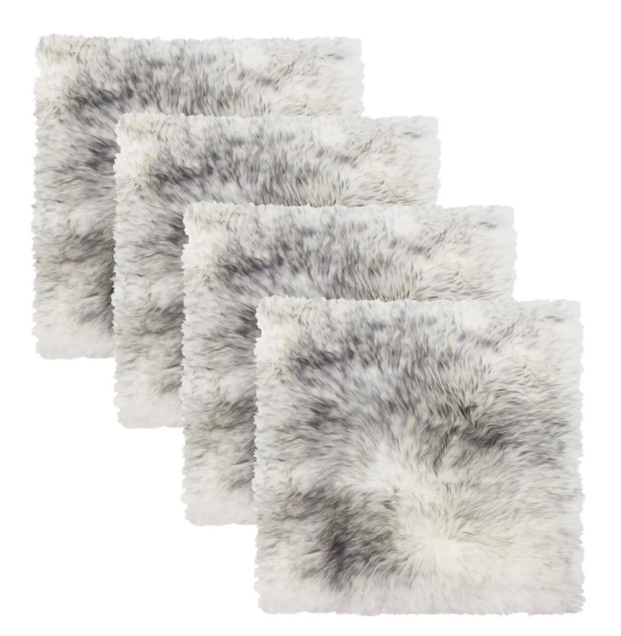 Set of Four 17" X 17" Gradient Grey Wool Chair Pads