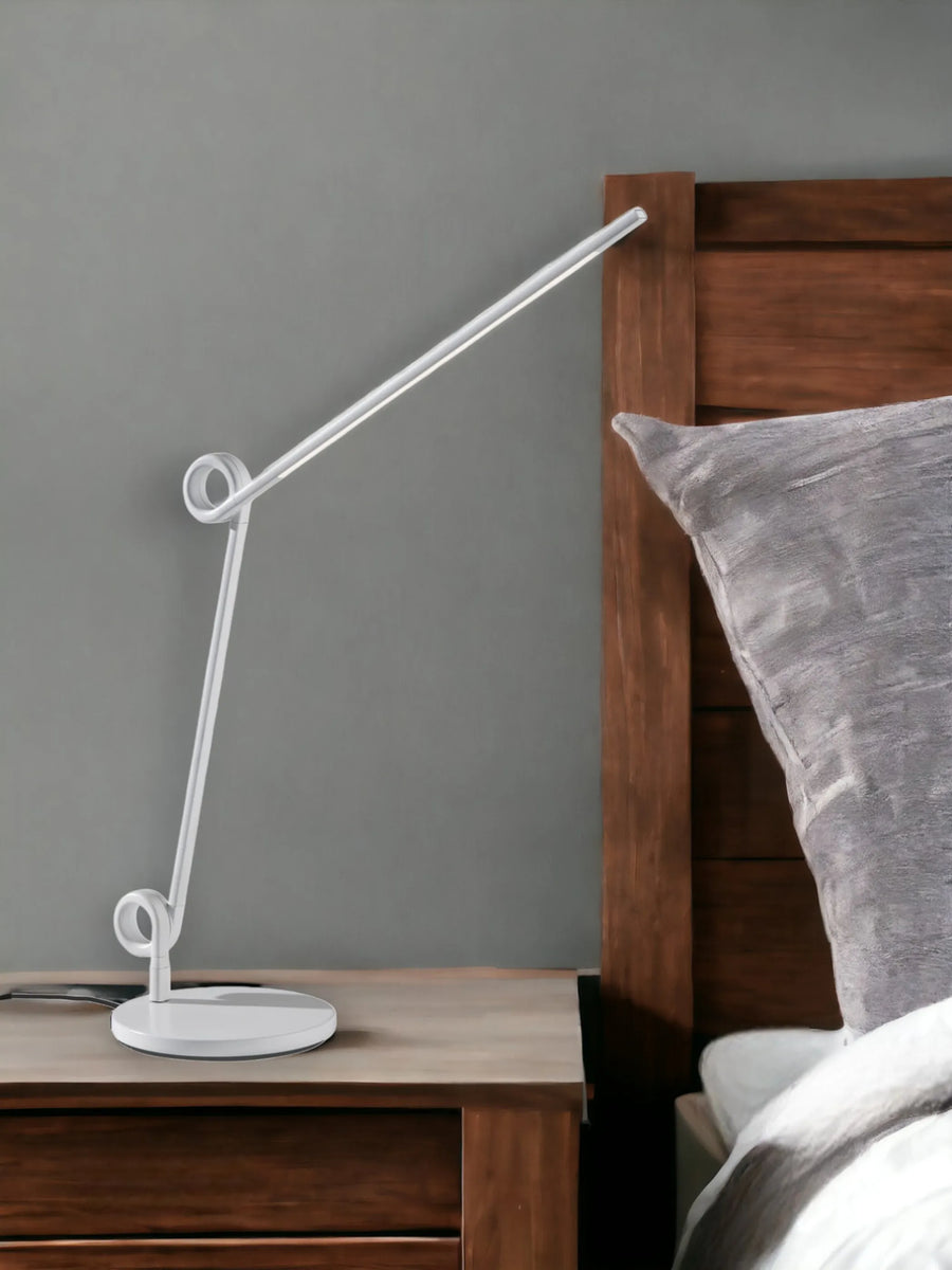 35" White Metal Novelty Desk Table Lamp - 1