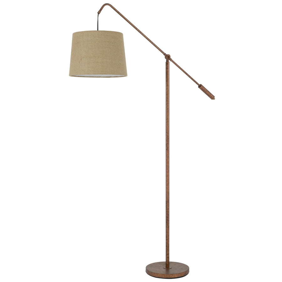 68" Rusted Adjustable Traditional Shaped Floor Lamp With Rust Drum Shade - 1