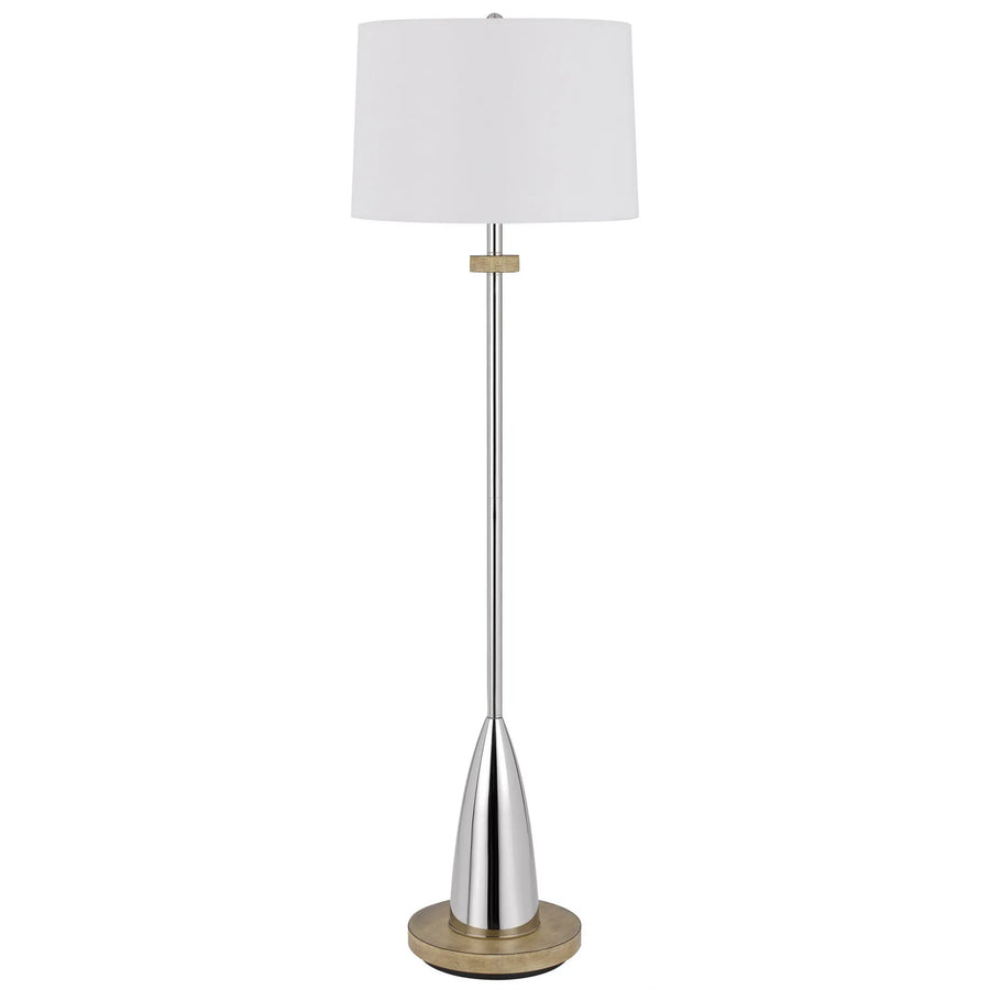 61" Chrome Traditional Shaped Floor Lamp With White Square Shade - 1