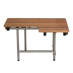 Teak Rectangular Shower Bench With Legs