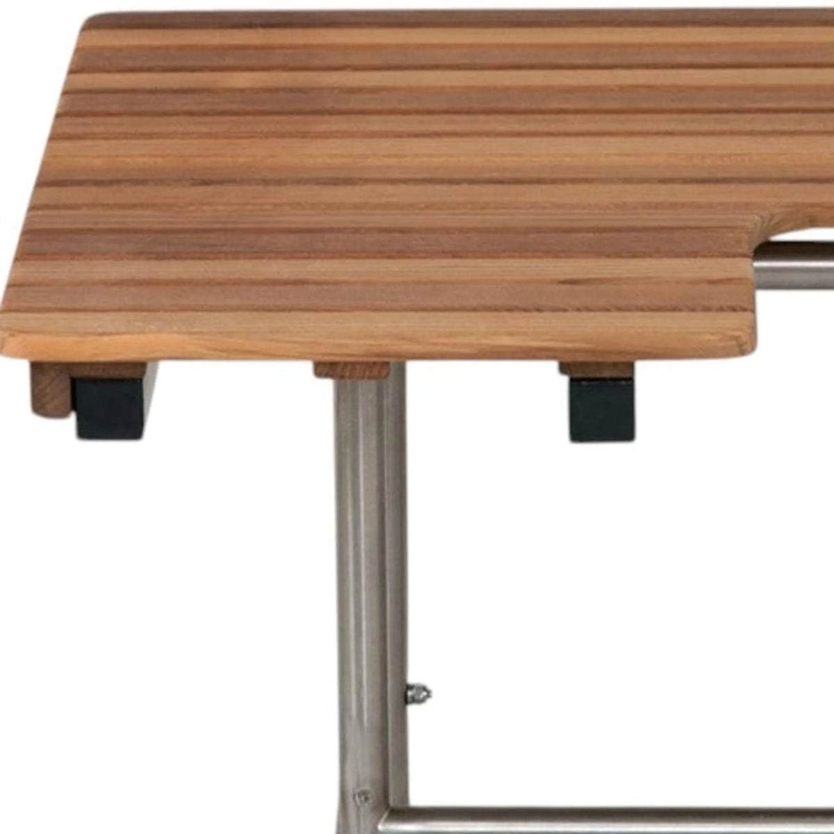Wall Mount Teak Rectangular Shower Bench With Legs
